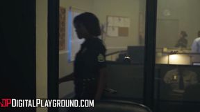 Wild Fuckfest: Nicole Kitt & Alex Jones turn interrogation room into a porn haven