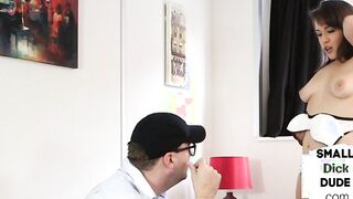 Crazy british micro cock domme wanking submissive bf