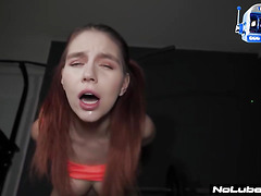 Redhead babe figure shaking, screaming, eye rolling, noisy moaning, hardcore sex, missionary, jism on pussy, moaning, 18-25, amateur, babe, extreme, rough.