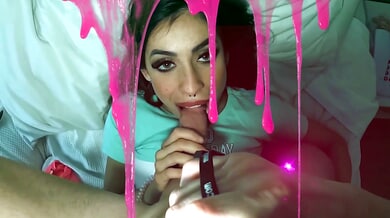 Anne Bonny stars in gothic-themed adult photography session blending neon-lit interiors and daring outdoor moments