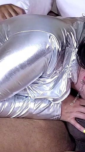 Selena Sky Stars in Silver Disco Creampie