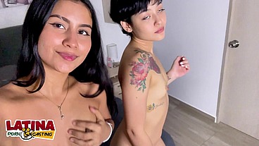 Venessa Cherrry & Wuilmari Albujas - Two Sluts Takes One Big White Cock In Threesome For First Porn Video Latina Casting