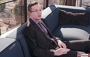 Trans boss Nikki Vicious rimmed and barebacked by employee