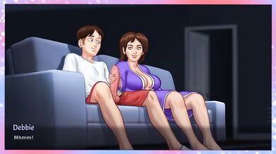 Fucked in Summertime Saga by a Big Dick while Creampie overflows her soft feet