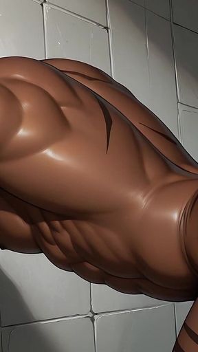 Cute Black Pretty Boy Hard Slamming Fleshlight with Red Cane Stripes