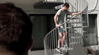 Hairy DILF with a big cock confronting his stepson