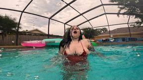 Aquaphilias- Harley Jayde- Falls in the Pool in Party Dress and Cant Swim- PERIL