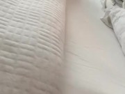 Holiday time Jack off and cum in bed