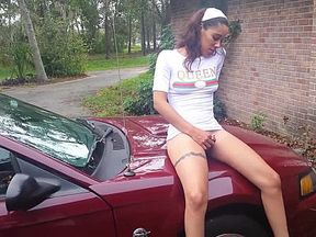 Taking a ride on the Mustang...