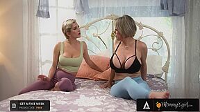 Stepmommys Girl - Envious Stepmom Dee Williams Makes Teen 18+ Skye Blues Leggings Wet! Hard Scissoring