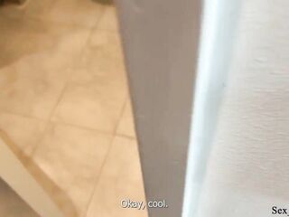 Stupid stepmom is trying to aid her stepson with a morning wood in a shared daybed