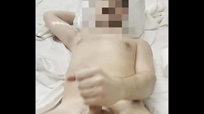 Having fun while wife at work, male masturbation