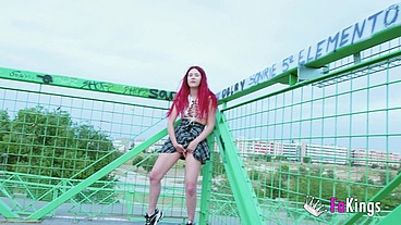 19 years old teen Crow shows herself in public at her own 'hood to become the queen of sex!