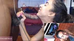 Claire Black's BBC Blowjob and Deepthroat with Messy Finish