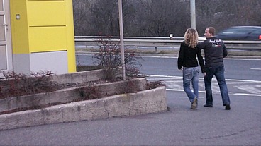 Risky public fuck in gas station toilet near highway D8... Almost caught! Anita Vixen