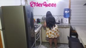 Stepmom fucked by surprise in her kitchen