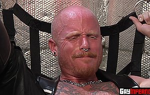 Horny redhead fistfucked hardcore hanging in a sling