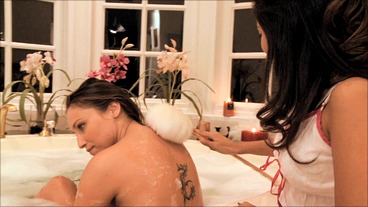 Lesbian Latinas Celeste Star And Ruby Reyes Get Sudsy And Wet In Toy-Fueled Bathtub Orgy