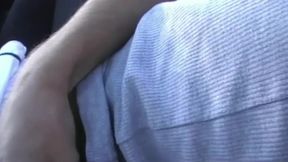 Straight sucked in his car