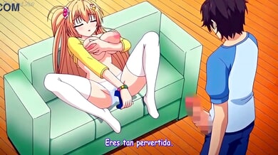 Blonde anime vixen takes it deep in vivid scenes with anal focus and ahegao expressions