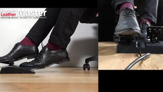 Sole Dom uses pedal to manage electrosex PREVIEW