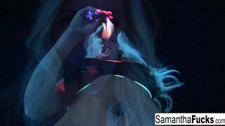 Samantha gets off in this super hot black light solo