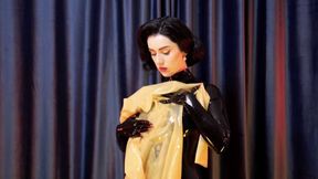 Goddess putting on latex catsuit on latex catsuit (720p)