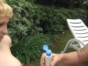 Wild lesbian girls in outdoors action