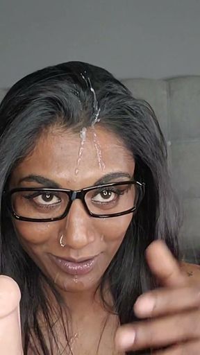Lingerie tattooed desi slut in nerdy girl gasses, step father and step brother sexual fantasy   Clip 2
