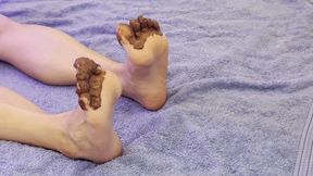 Chocolate Toes! Sucking and Licking Female Feet from Dirty to Clean - (Feet 3)