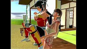 Slender Cutie Seduced by Lustful Shemale in Hot Latex Fantasy