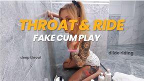 Sweet Brat Indulgence: Deep Toy Throating, Cum Mess & Cowgirl Ride