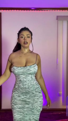 Sexy Woman in Zebra Dress