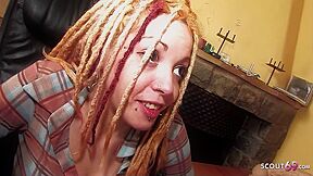 Skinny Ginger Punk Teen 18+ Nataly Divine With Dreadlocks Pickup And Fuck