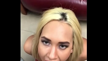 I give him a show dancing and then I fuck with the dirty guy and swallow his cock