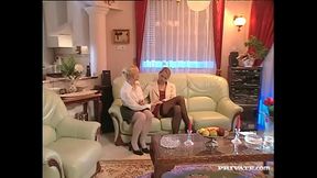 Gina and Sylvia Have a Great Lesbian Sex Session on the Couch
