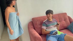 Hungry latina gets screwed well in constant porn love under the threat of revealing erotic photos to her stepdad