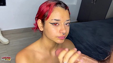 Emily Sinner - 18 Year Old Goth Colombian Emo Teen First Porn Video Ends In Creampie Latina Casting