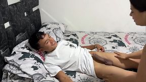 I suspect my stepson is gay but it turns out he's not and he fucks me so hard he makes me cum
