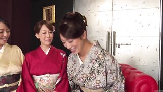 Reiko Kobayakawa along with Akari Asagiri and an additional friend sit around and admire their fashionable Meiji Era kimonos