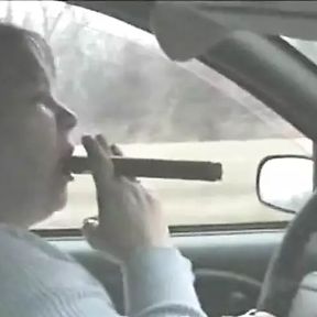 Huge cigar in the car