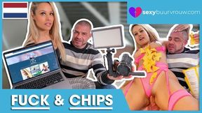 Dutch Porn: He Fucks, She Eats Chips! SEXYBUURVROUW.com