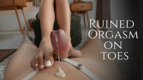 Ruined orgasm on toes