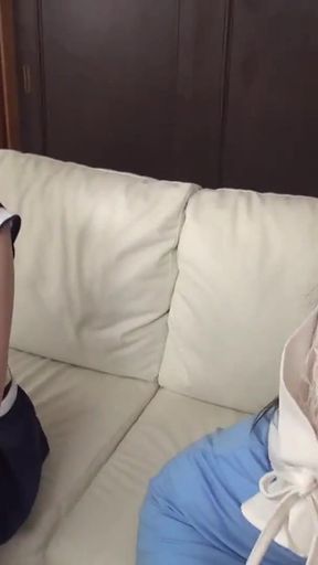 Two Bestie Amateur Girls: Sloppy French Kissing While Teasing Handjob Vol. 3-2   Clip 1