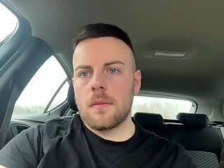 Risky Jerk-off in the Car