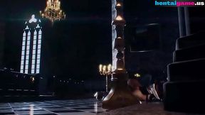 4K 3D porn futanari nun ass fucks new iniatiate and overfills her with cum - Cartoon Porn Videos