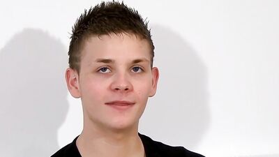 Cute young UK amateur strokes his dick and shoots hot loads