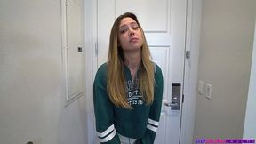 Teen stepsister swallows cum after doggy style sex in POV