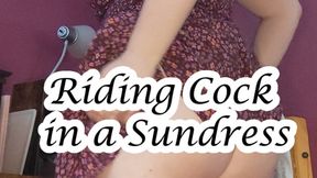 Riding dildo in my springtime sundress