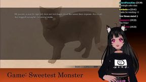 Petite VTuber LewdNeko Plays Sweet Monster Game With Anime Sex Scenes